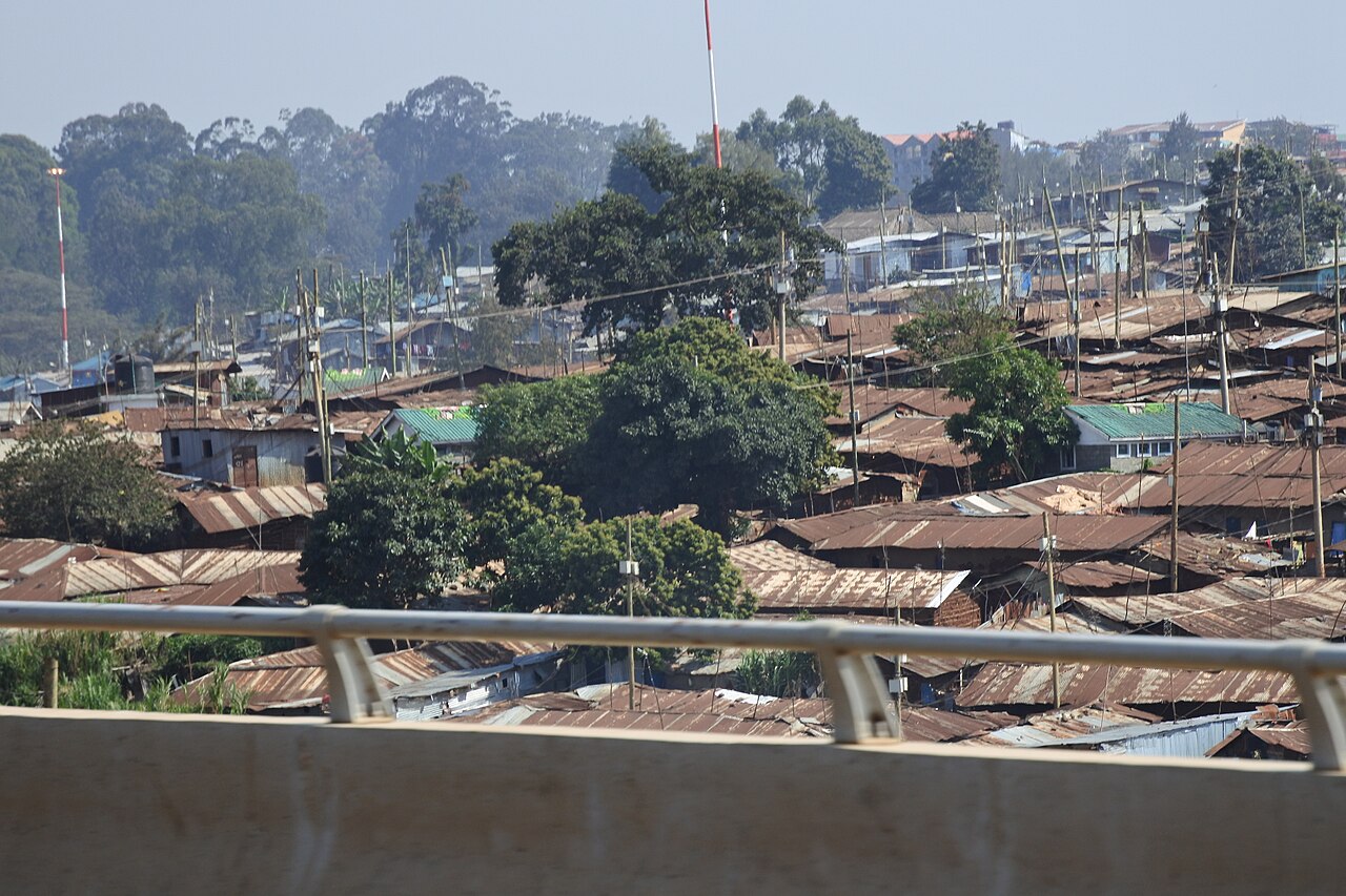 Corrugated metal roofs in Kenya