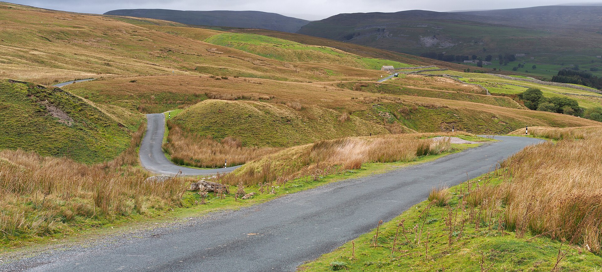 Country road in Swaledale, Yorkshire Dales, UK